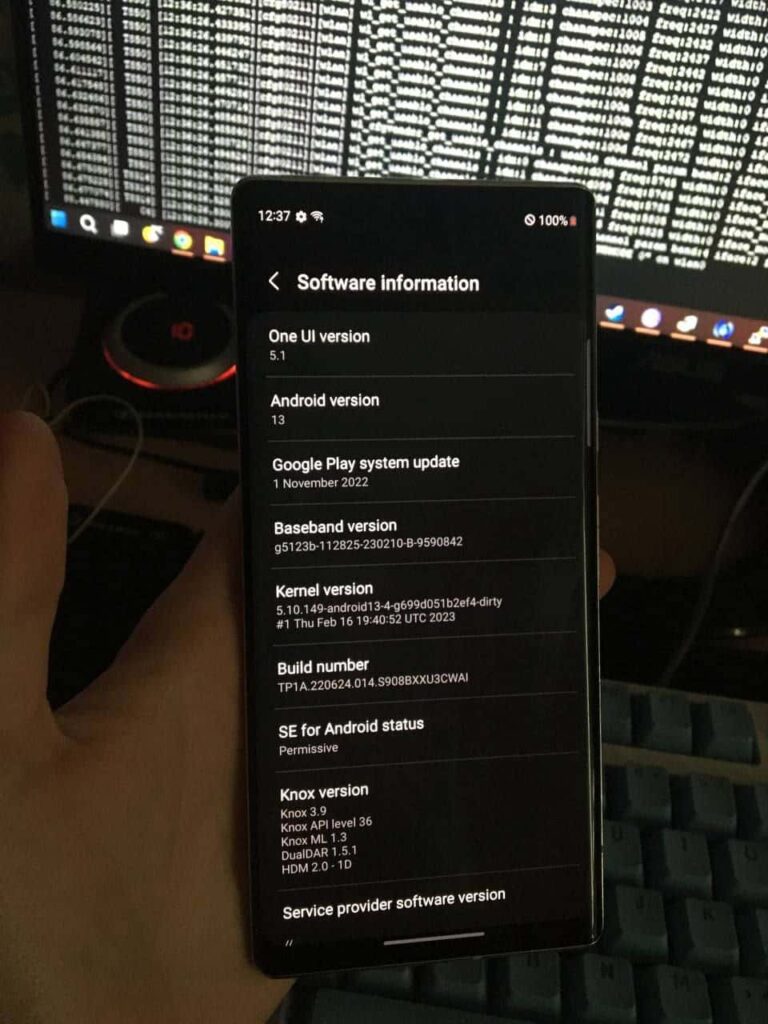 Screenshot of One UI settings on Pixel 6 pro