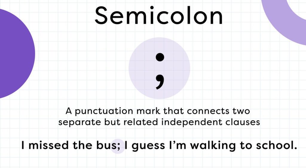 how to use a semicolon to connect two separate but related independent clauses